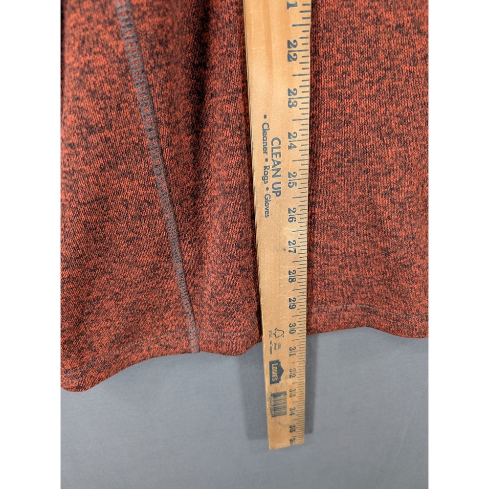 Eddie Bauer Mens XL Quarter Zip Pullover Sweater Fleece Lined Red Marled Heather - Picture 3 of 7